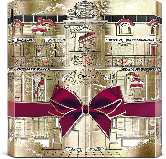L’Oréal PARIS 2024 Adventskalender, Guldfärgad, ‎38.5 x 34.4 x 9.4 cm