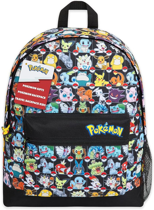 Pokemon Ryggsäck för barn, skolväska, pojke, flicka, Pikachu, Eevee, Pokeball